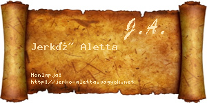 Jerkó Aletta névjegykártya